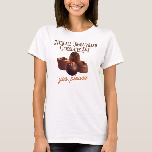 Nationale dag voor chocolade met crèmevulling t-shirt (Voorkant)