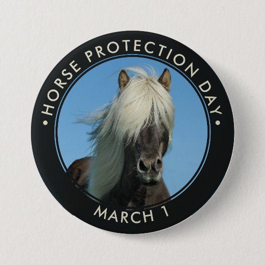 Nationale Dag voor de bescherming van paarden Ronde Button 7,6 Cm (Voorkant)