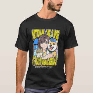 Nationale dag voor de darmgezondheid van katten en t-shirt