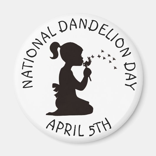 Nationale Dandelion Dag 5 April Magnet (Voorkant)