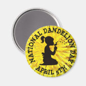 Nationale Dandelion Dag 5 April Magnet (Voorkant / Achterkant)