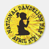 Nationale Dandelion Dag 5 April Magnet (Voorkant)
