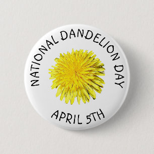 Nationale Dandelion Day 5e Button april