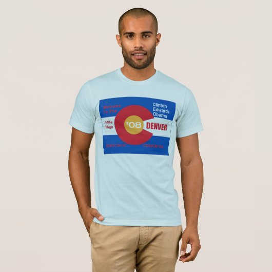 Nationale Democratische Conventie Denver Flag T-shirt (Voorkant volledig)