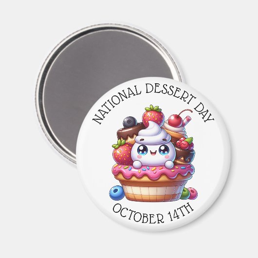 Nationale Dessertdag 14 oktober Magneet (Voorkant / Achterkant)