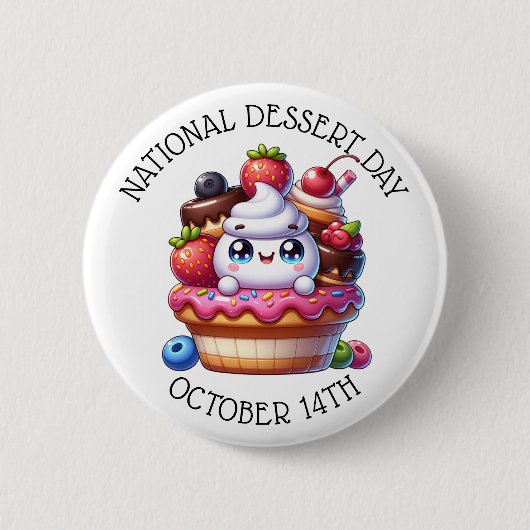 Nationale Dessertdag 14 oktober Ronde Button 5,7 Cm (Voorkant)
