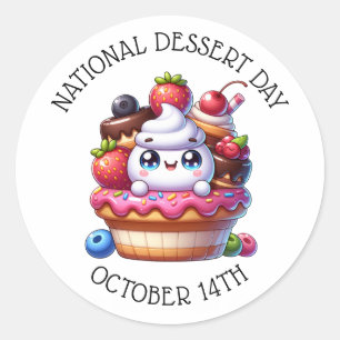 Nationale Dessertdag 14 oktober Ronde Sticker