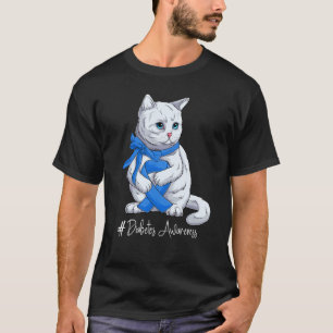 Nationale Diabetes Bewustzijnsmaand Blauwe Lint Cu T-shirt