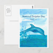 Nationale Dolfijnendag Waterverf Briefkaart (Voorkant / Achterkant)