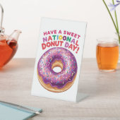 Nationale Donut Dag Reclamebord Met Voetstuk (Insitu)