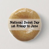 Nationale Donut Day juni Food Feestdagen Button (Voorkant)