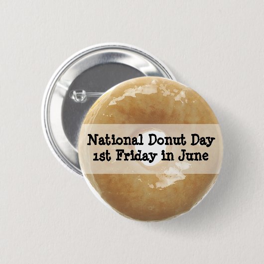Nationale Donut Day juni Food Feestdagen Button (Voorkant /achterkant)