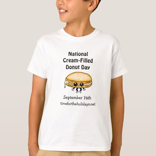 Nationale Donutdag met crèmevulling - 14 september T-shirt (Voorkant)