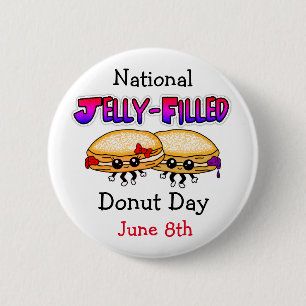Nationale Donutdag met geleidevulling Ronde Button 5,7 Cm