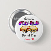 Nationale Donutdag met geleidevulling Ronde Button 5,7 Cm (Voorkant /achterkant)