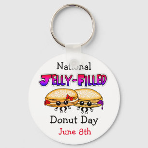 Nationale Donutdag met geleidevulling Sleutelhanger