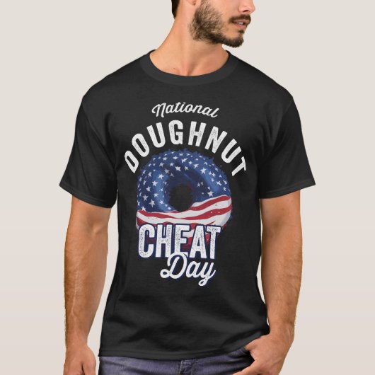 Nationale Doughnut Cheat Day Grappig T-shirt (Voorkant)