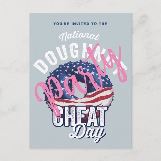 Nationale Doughnut Cheat Day Party uitnodiging (Voorkant)