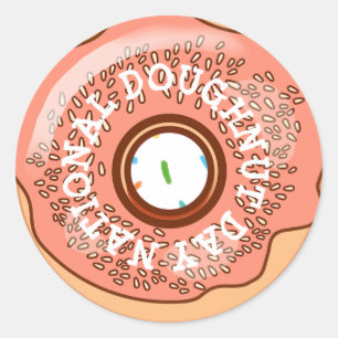 Nationale Doughnut-dag-stickers Ronde Sticker
