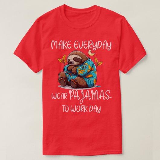 Nationale Draag Pyjama naar het Werk Dag T-shirt (Design voorkant)