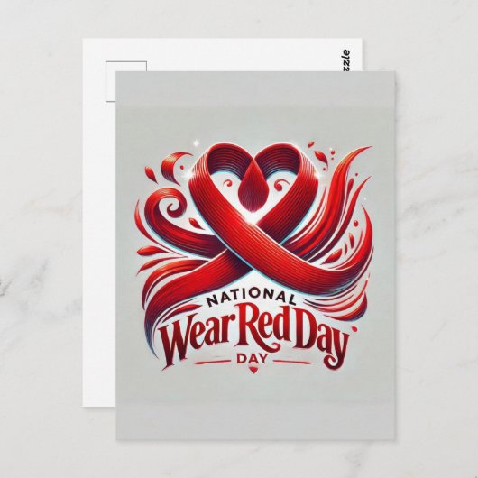 Nationale Draag Rode Dag Briefkaart (Voorkant / Achterkant)