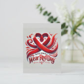 Nationale Draag Rode Dag Feestdagenkaart (Staand voorkant)