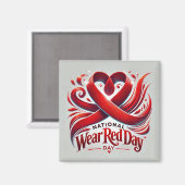 Nationale Draag Rode Dag Magneet (Voorkant / Achterkant)