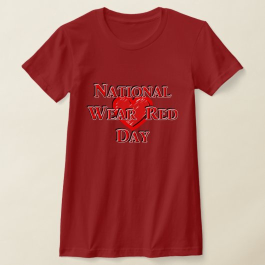 Nationale Draag Rode Dag T-shirt (Laagn)