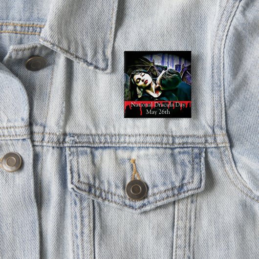 Nationale Dracula-dag mei 26 september 2010 Vierkante Button 5,1 Cm (In situ)