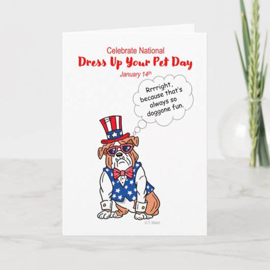 Nationale dress omhoog uw huisdierdag januari 14 m kaart (Voorkant)