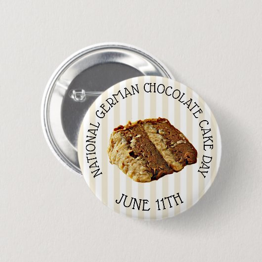 Nationale Duitse Chocolade Taart Dag Button (Voorkant /achterkant)