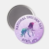 Nationale eenhoorndag 9 april Feestdagen magneet (Voorkant / Achterkant)