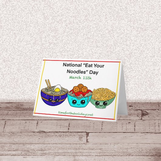 Nationale Eet Je Noedels Dag Grappige Pun Kaart