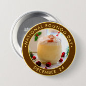 Nationale Eggnog Dag Ronde Button 7,6 Cm (Voorkant /achterkant)