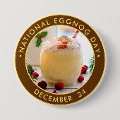 Nationale Eggnog Dag Ronde Button 7,6 Cm (Voorkant)