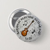 Nationale Elektrische Guitar Dag 27 november Ronde Button 5,7 Cm (Voorkant /achterkant)