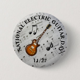 Nationale Elektrische Guitar Dag 27 november Ronde Button 5,7 Cm