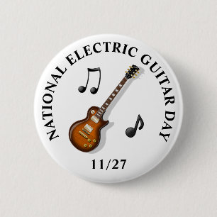Nationale Elektrische Guitar Dag 27 november Ronde Button 5,7 Cm
