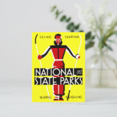 nationale en nationale parken met WPA-reiskosten Briefkaart (Staand voorkant)