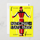 nationale en nationale parken met WPA-reiskosten Briefkaart (Voorkant / Achterkant)