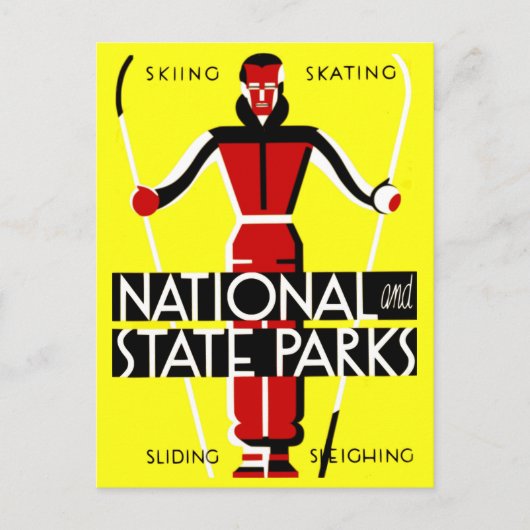 nationale en nationale parken met WPA-reiskosten Briefkaart (Voorkant)