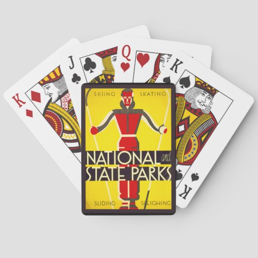 Nationale en staatsparken, skiën - Dorothy Waugh Pokerkaarten (Achterkant)