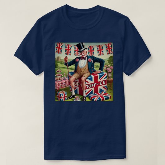 Nationale Engelse Toff-ee Dag T-shirt (Design voorkant)