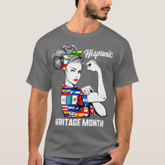Nationale erfgoedmaand van de hispanic Woman Latin T-shirt