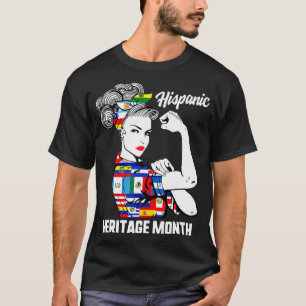 Nationale erfgoedmaand van de hispanic Woman Latin T-shirt