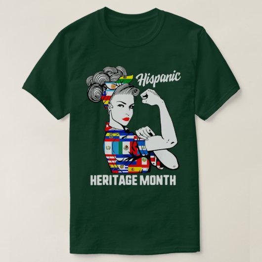 Nationale erfgoedmaand van de hispanic Woman Latin T-shirt (Design voorkant)