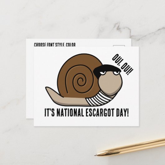 Nationale Escargot Dag Briefkaart (Voorkant / Achterkant in situ)