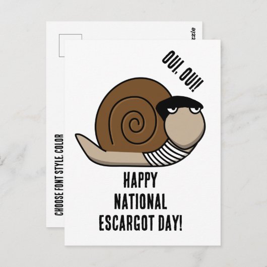 Nationale Escargot Dag Briefkaart (Voorkant / Achterkant)