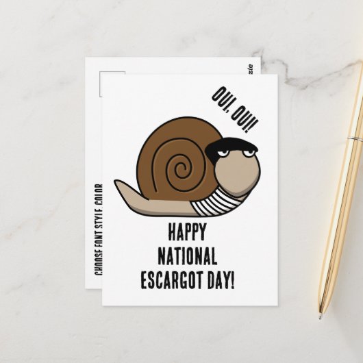 Nationale Escargot Dag Briefkaart (Voorkant / Achterkant in situ)