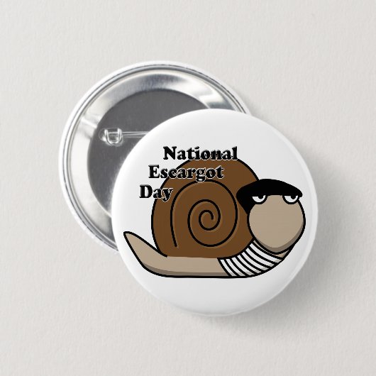 Nationale Escargot Dag Ronde Button 5,7 Cm (Voorkant /achterkant)